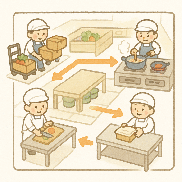 Central kitchen layout process flow design production